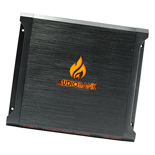 Audiobank AB1400.2 2 Channel 2400 Watt 2 Ohm A/B Class Car Audio Stereo BASS Amplifier with Bass Control, Bridgeable, LED Indicator with Bass Knob Included Audiobank AB1400.2 2 Channel 2400 Watt 2 Ohm A/B Class Car Audio Stereo BASS Amplifier with Bass Control, Bridgeable, LED Indicator with Bass Knob Included